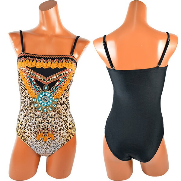 イタリアインポート水着LILLY FL20 アニマル柄水着ワンピース　ブラウン系