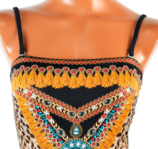 イタリアインポート水着LILLY FL20 アニマル柄水着ワンピース　ブラウン系