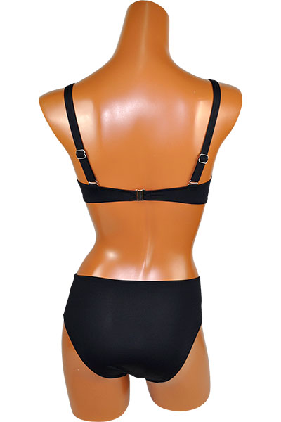 インポート 水着 LILLY LF218 花柄三角水着ビキニ 黒 C、D、Eカップ