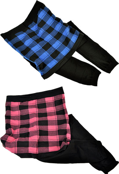 在庫一掃セール インポート レギンス MISS OROBLU EASY スカート付レギンス 黒ピンク 黒ブルー 