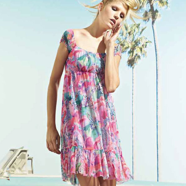 在庫一掃セール 春夏 インポート ワンピース ELEONORA AMADEI 花柄ワンピース ピンク系