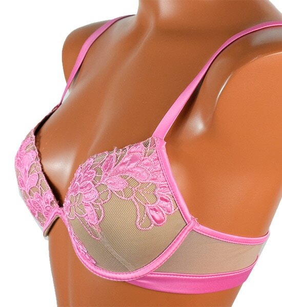 イタリア インポート ブランド ランジェリー LOVE＆BRA 60597 刺しゅうレースプッシュアップブラ・ブラジリアンタンガセット 2色