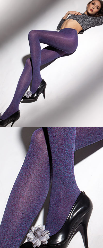 柄タイツ LEVANTE E588 カラータイツ 100デニール