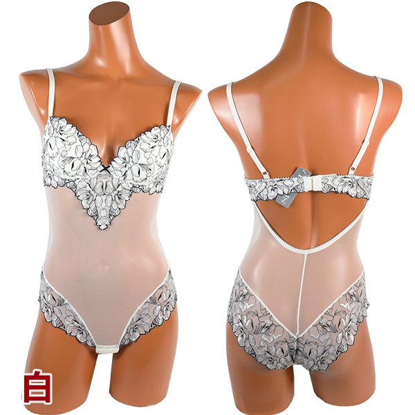 イタリア インポート ブランド ランジェリー SieLEI  LIBERTY 7448 刺しゅうレースとチュールのシースルーボディー 2色