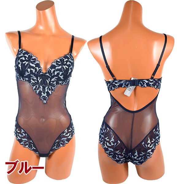 イタリア インポート ブランド ランジェリー SieLEI  LIBERTY 7448 刺しゅうレースとチュールのシースルーボディー 2色