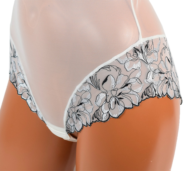 イタリア インポート ブランド ランジェリー SieLEI  LIBERTY 7448 刺しゅうレースとチュールのシースルーボディー 2色