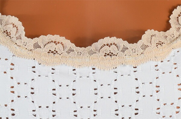 イタリア インポート ブランド ランジェリー JADEA 4507 コットン刺しゅうレースキャミソール・ショーツセット 白