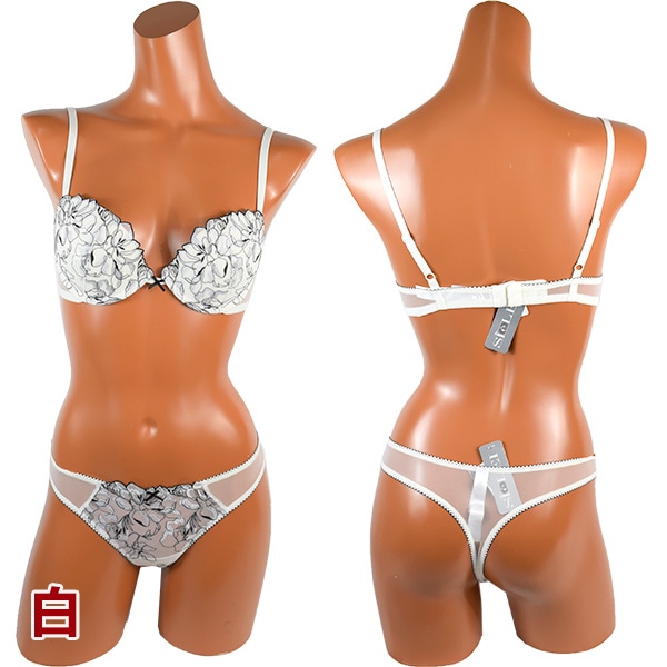 イタリア インポート ブランド ランジェリー SieLEI  LIBERTY 7444/43 刺しゅうレースプッシュアップブラ・tバックショーツセット 2色