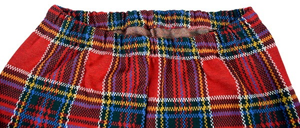 イタリアインポートパジャマ ANDRA 8826 タータンチェック切替猫アップリケパジャマ　2色