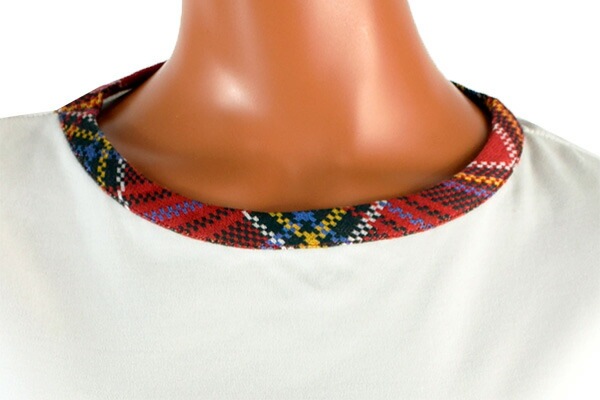 イタリアインポートパジャマ ANDRA 8826 タータンチェック切替猫アップリケパジャマ　2色