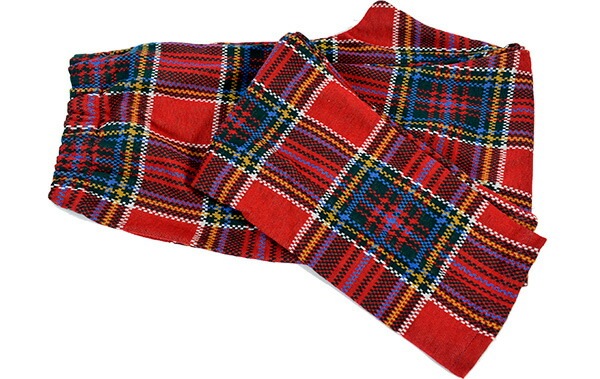 イタリアインポートパジャマ ANDRA 8826 タータンチェック切替猫アップリケパジャマ　2色