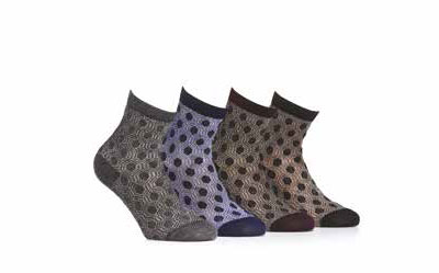 インポートソックス BUGIE 1129 ジオメトリック柄ラメソックス 3色