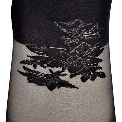 柄タイツ BELLISSIMA GALA 切替柄タイツ 黒