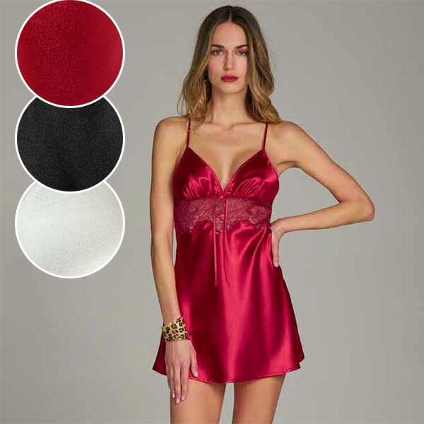 イタリアインポートランジェリー ANDRA 8892 レース切替サテンベビードール・ブラジリアンタンガセット 3色