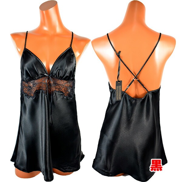 イタリアインポートランジェリー ANDRA 8892 レース切替サテンベビードール・ブラジリアンタンガセット 3色