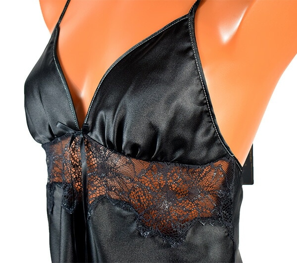 イタリアインポートランジェリー ANDRA 8892 レース切替サテンベビードール・ブラジリアンタンガセット 3色