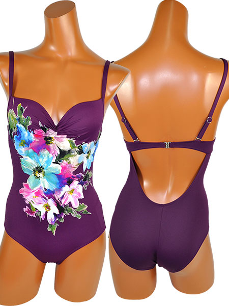 インポート 水着 LILLY LF227 花柄水着ワンピース 2色 C、Dカップ