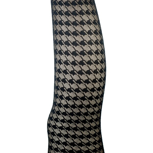 イタリアインポート柄タイツ BELLISSIMA MELISSA 千鳥柄タイツ 黒