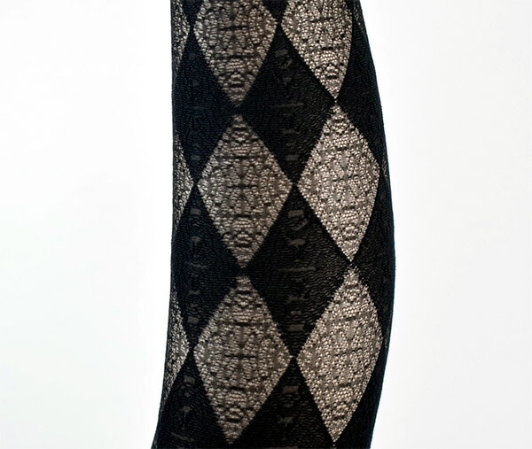 イタリア インポート ブランド 柄タイツ TRASPARENZE MARJORAM ダイヤ柄タイツ　黒