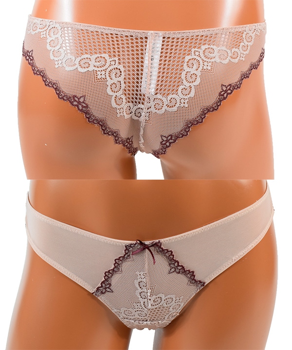 在庫一掃セール イタリアインポートランジェリー LOVE&BRA 20699 レース切替プッシュアップブラトップ+ショーツセット　アンティックローズ