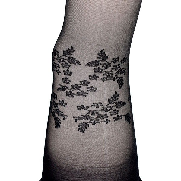 イタリア インポート 柄ストッキング BELLISSIMA HARMONY 花柄ストッキング 黒