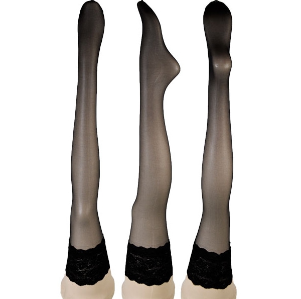 イタリアインポートガーターストッキング BAS BLEU KAMA レース付ガーターストッキング 20デニール 2色