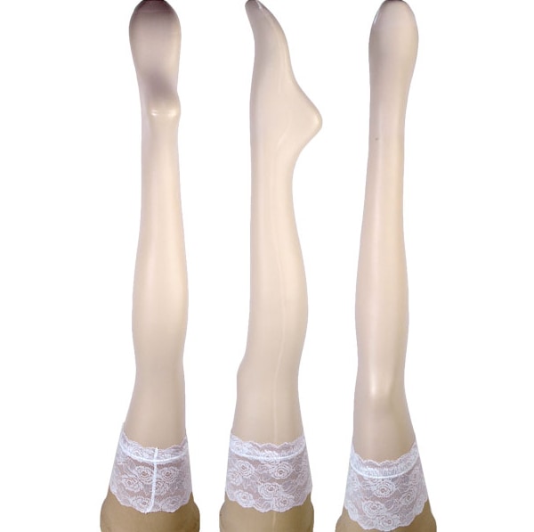 イタリアインポートガーターストッキング BAS BLEU KAMA レース付ガーターストッキング 20デニール 2色