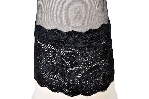 イタリアインポートガーターストッキング BAS BLEU KAMA レース付ガーターストッキング 20デニール 2色