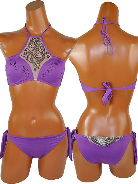 在庫一掃セール インポート水着 AMAREA 17043 タトゥー柄ビスチェ 水着ビキニ 2色