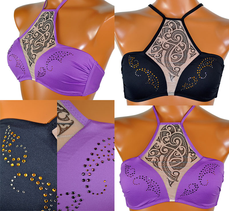 在庫一掃セール インポート水着 AMAREA 17043 タトゥー柄ビスチェ 水着ビキニ 2色