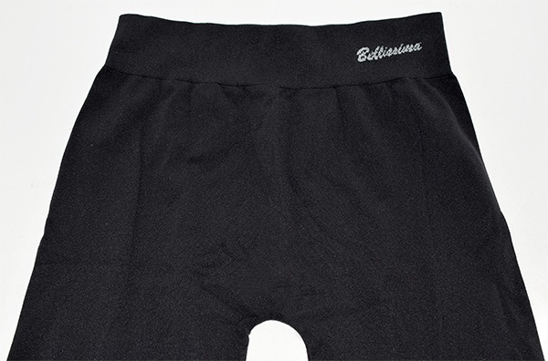 イタリアインポートレギンス BELLISSIMA ESTASI ラインストーンアップリケレギンス　黒