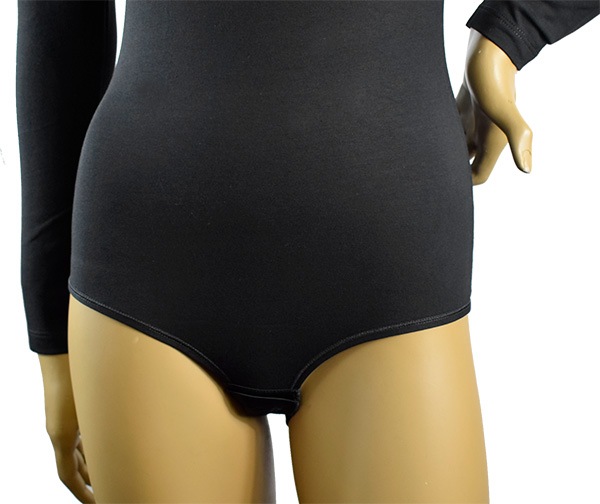 イタリアインポートカットソー JADEA 4289 レース切替コットンボディーカットソー　黒