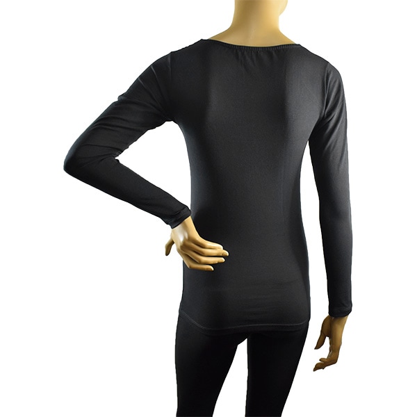 イタリアインポートカットソー JADEA 4285 レース切替コットンカットソー　黒