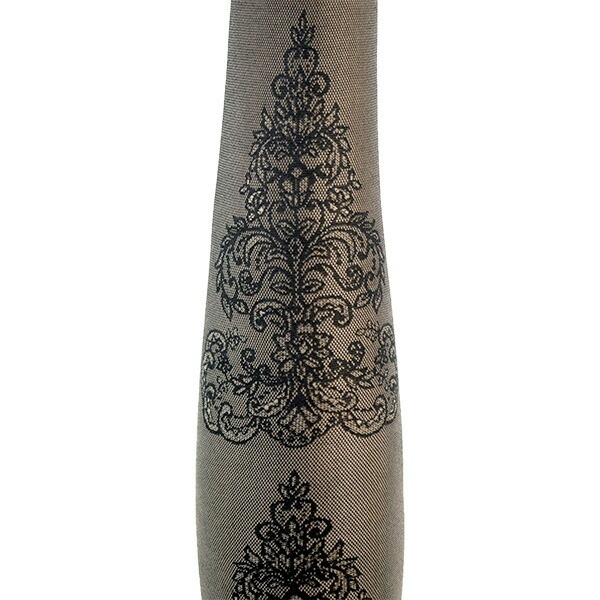 イタリア インポート ブランド 柄タイツ TRASPARENZE ALOE ガーター柄切替タイツ　ベージュ