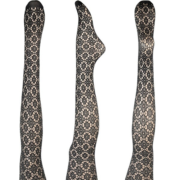 イタリア インポート ブランド 網タイツ TRASPARENZE LOS ANGELES 花柄網タイツ 黒