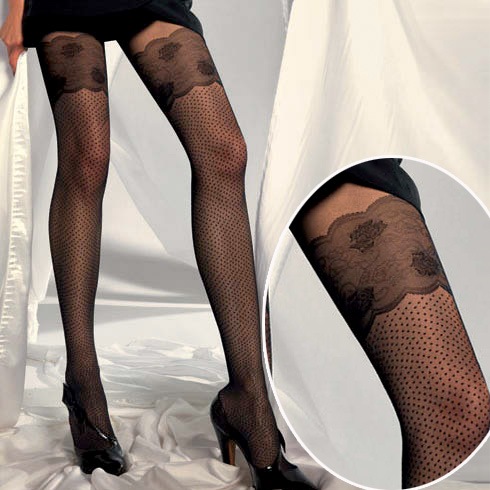柄ストッキング LEVANTE E342 ガーター柄ストッキング