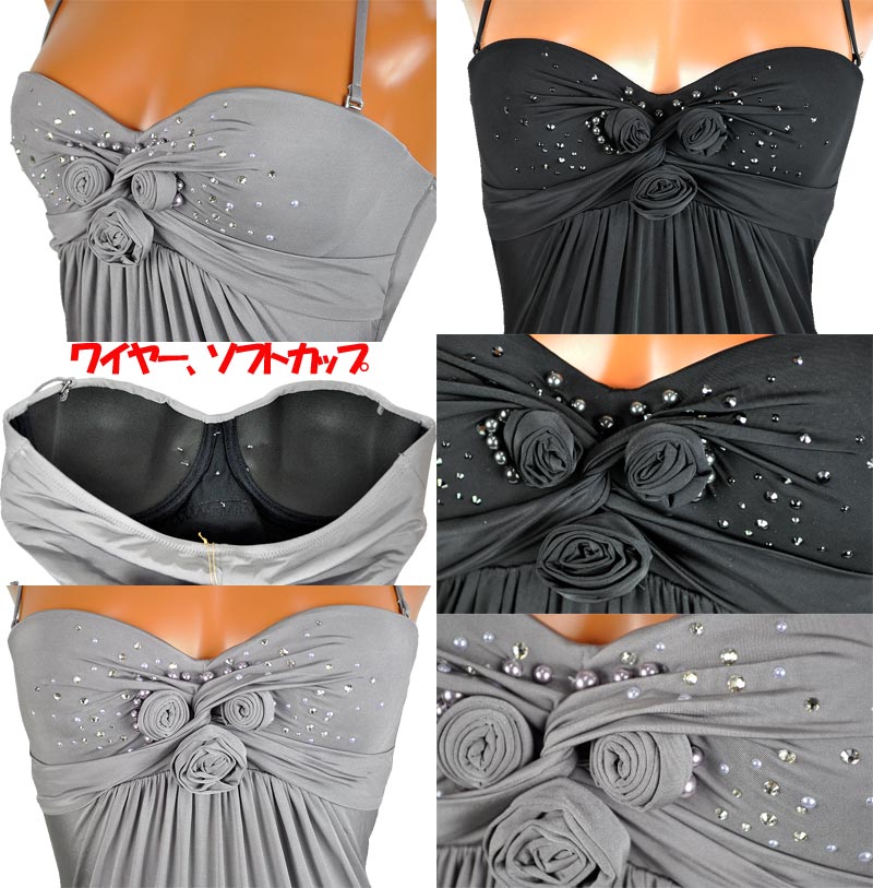 在庫一掃セール  インポート水着 PRELUDE YF29 刺繍水着ワンピース グレー 黒 