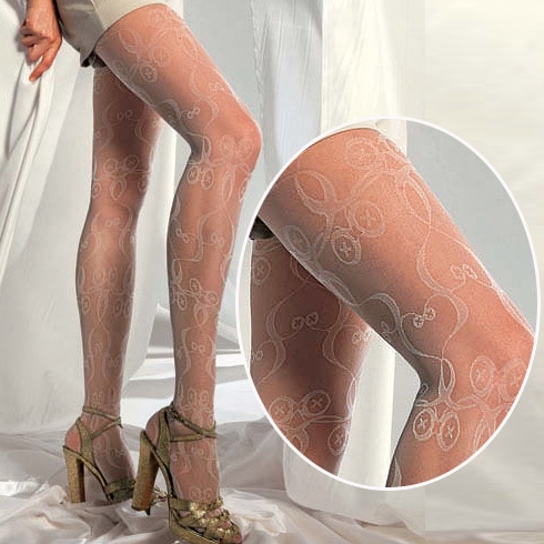 柄ストッキング LEVANTE E338 フローラル柄ストッキング