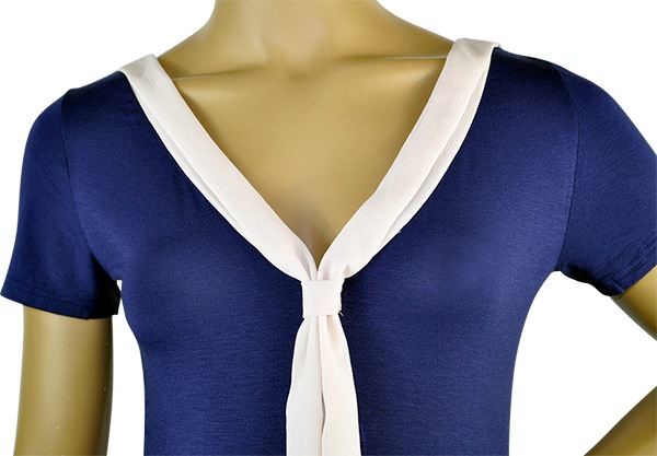 在庫一掃セール SALE 春夏イタリア インポート ブランド カットソー ANTONELLA 63174 ボータイVネックカットソー　3色