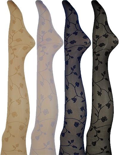 柄ストッキング LEVANTE E337 フローラル柄ストッキング