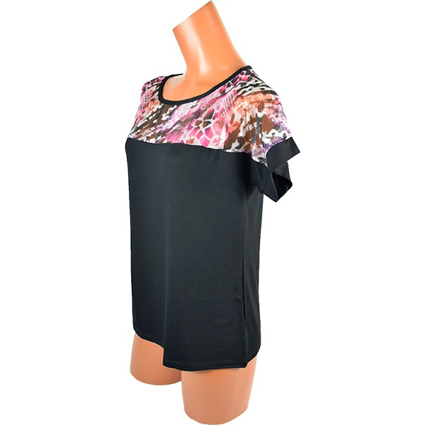 イタリア インポート 高級 ブランド カットソー EGI 1584 チュール切替カットソー 黒