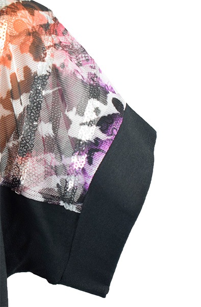 イタリア インポート 高級 ブランド カットソー EGI 1584 チュール切替カットソー 黒