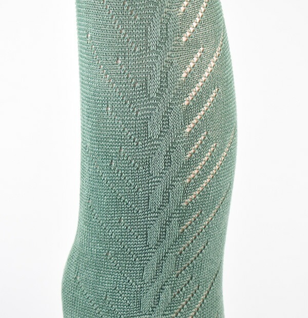 イタリア インポート ブランド 柄タイツ TRASPARENZE CAPER コットン編みタイツ グリーン