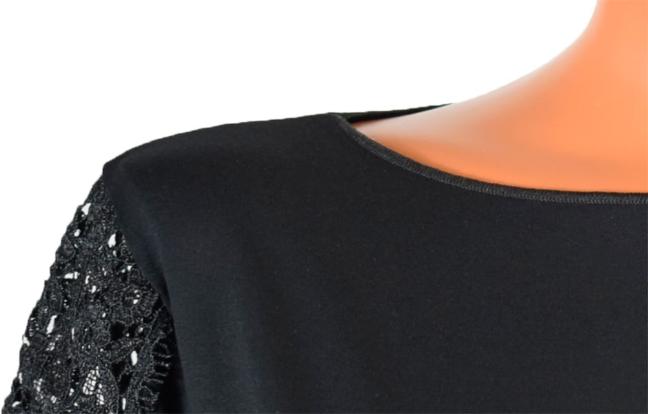 イタリア インポート 高級 ブランド カットソー EGI 1814 レース切替半袖カットソー 2色