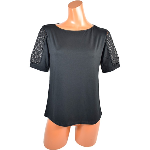 イタリア インポート 高級 ブランド カットソー EGI 1814 レース切替半袖カットソー 2色