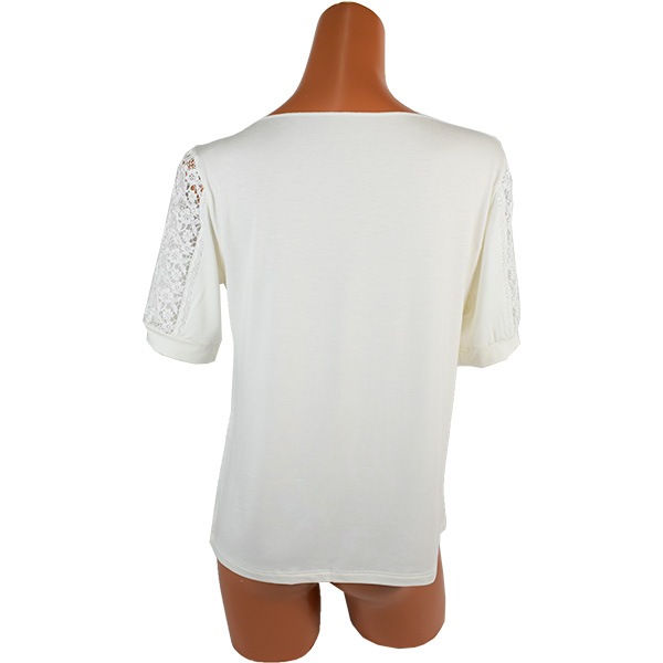 イタリア インポート 高級 ブランド カットソー EGI 1814 レース切替半袖カットソー 2色