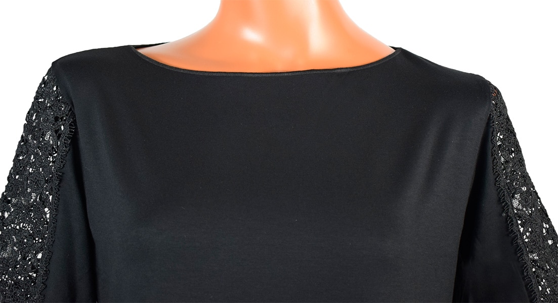 イタリア インポート 高級 ブランド カットソー EGI 1814 レース切替半袖カットソー 2色