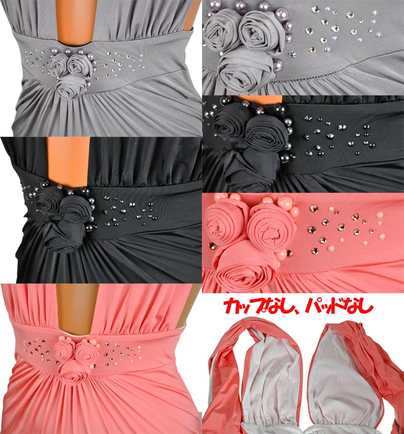 在庫一掃セール  インポート水着 PRELUDE YF28 刺繍モノキニ水着（水着ワンピース） ピーチ 黒 グレー 