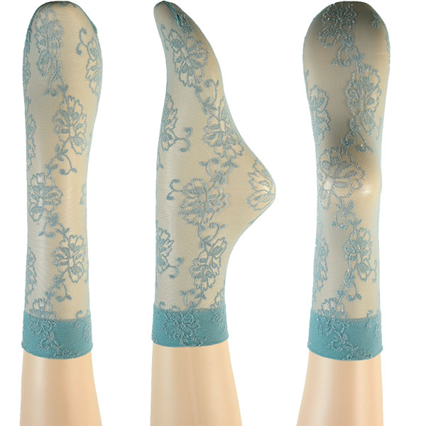 イタリア インポート 高級ブランド 柄ソックス OROBLU BRILLIANCE ラメ花柄ソックス　3色