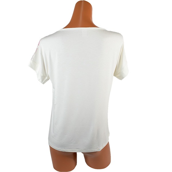 イタリア インポート 高級 ブランド カットソー EGI 1864 刺しゅうレース切替半袖カットソー 2色